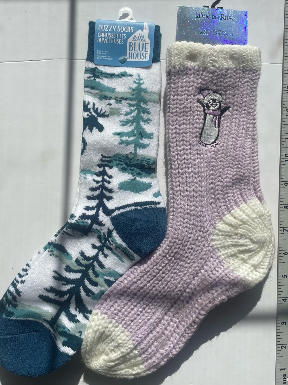 NWT Cozy Winter Sock Bundle Little Blue House Moose & la Vie en Rose Penguin